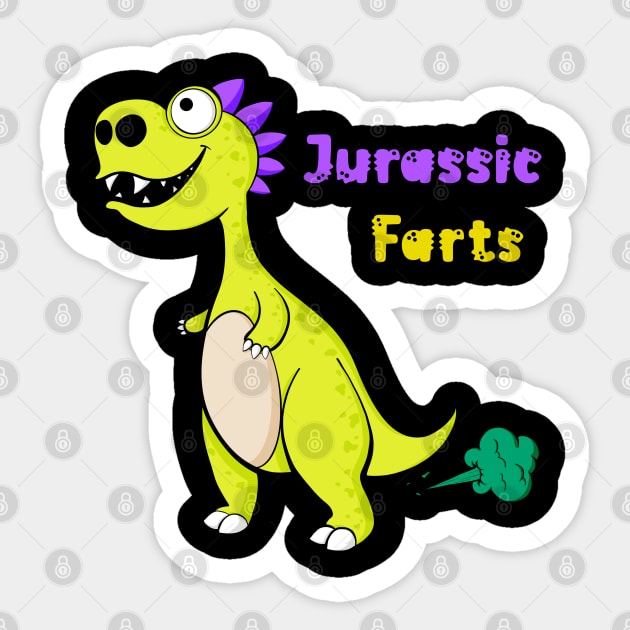 Jurassic Farts Sticker by Art by Nabes